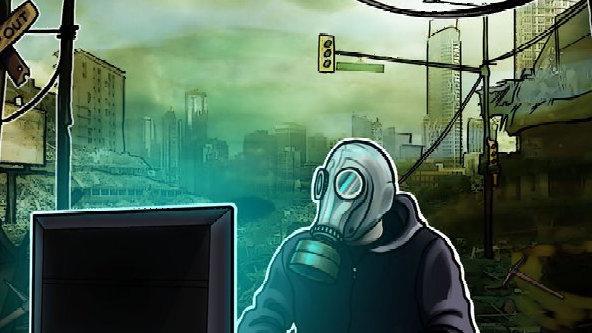 A close-up view of a mining rig setup with multiple graphics cards