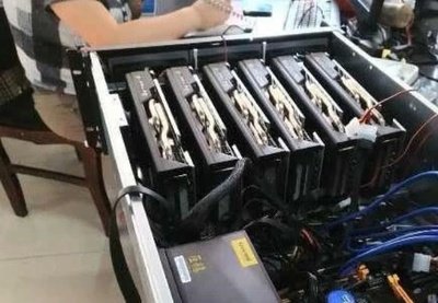 An overview of a mining rig setup, illustrating operational efficiency in a hosted environment